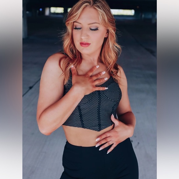 Women’s Black NIKKI POLKA DOT CORSET TOP | NEW/NWT!! 🖤 - Picture 5 of 9